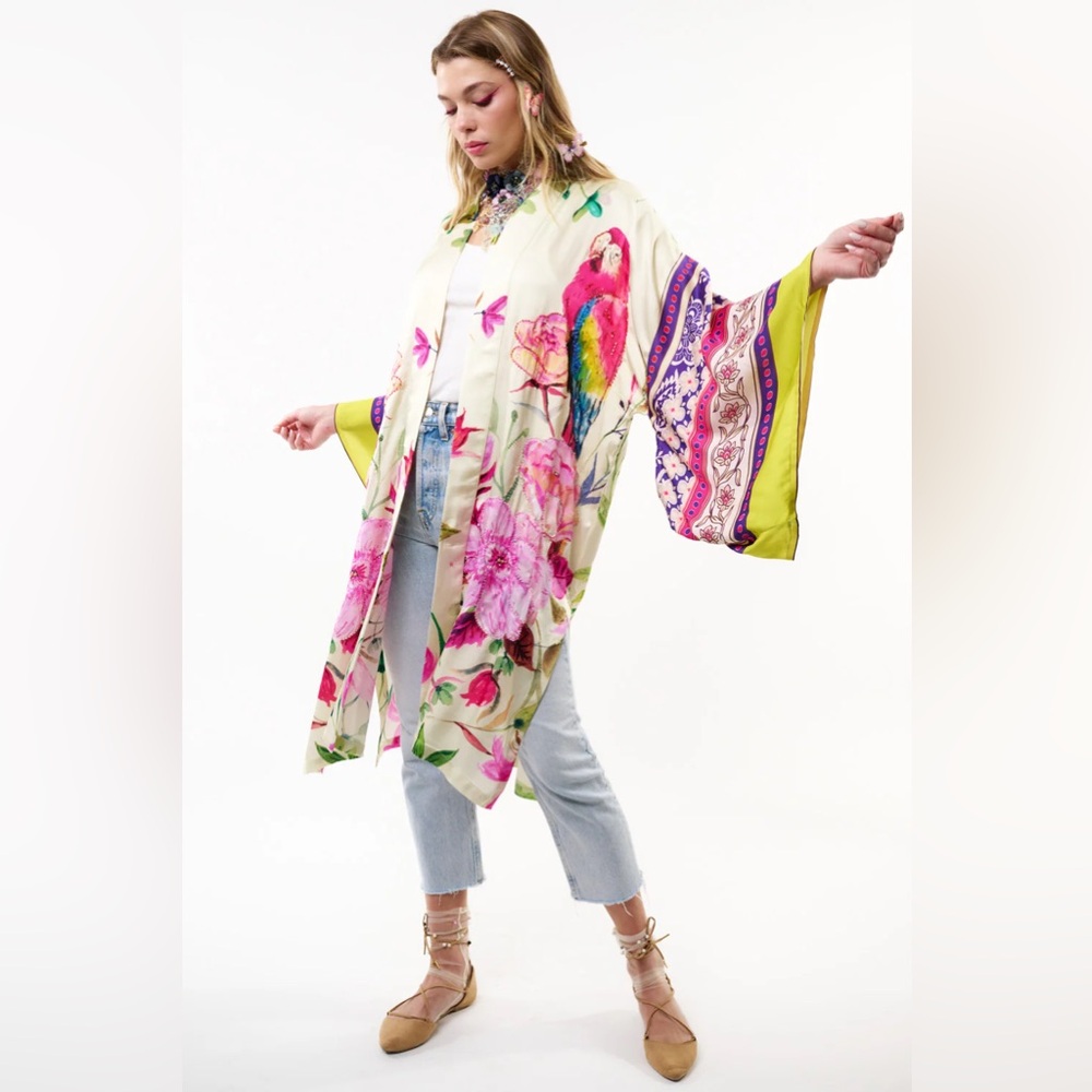 Aratta Tropical Mood Hand-Beaded Kimono/Topper - Picture 15 of 15